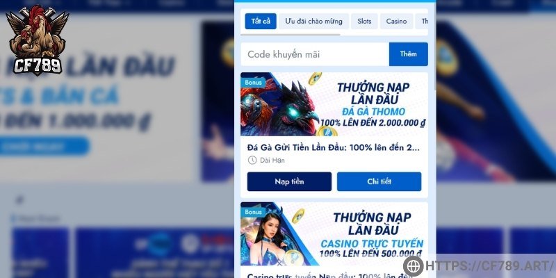 Thông tin về chương trình khuyến mãi CF789